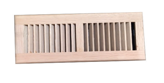 350.150 Floor Register Unfinished Oak W/ Damper