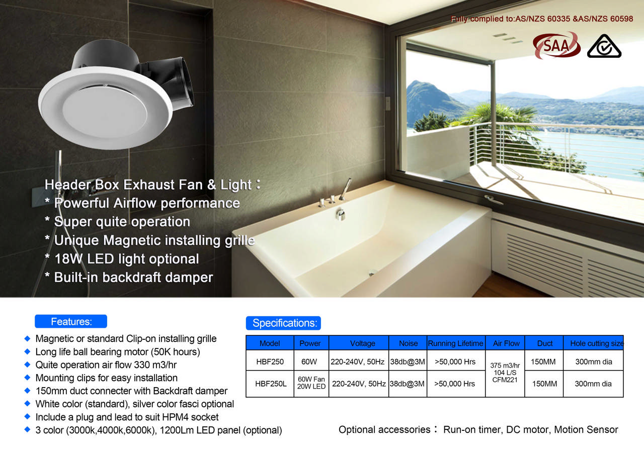 Exhaust Fan Cone Face 330mm 150mm Outlet 80 l/s