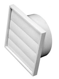 ExhGravityVent Suit 100mm Duct Louvre Face155mm SQ