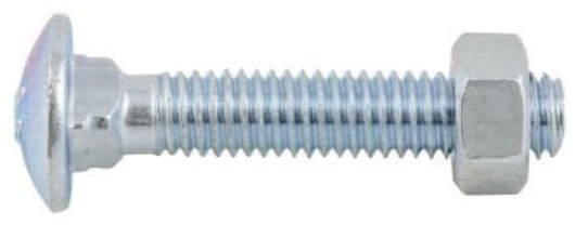 M8 x 25mm Bolt/Nut Cup HD Zinc Plated 