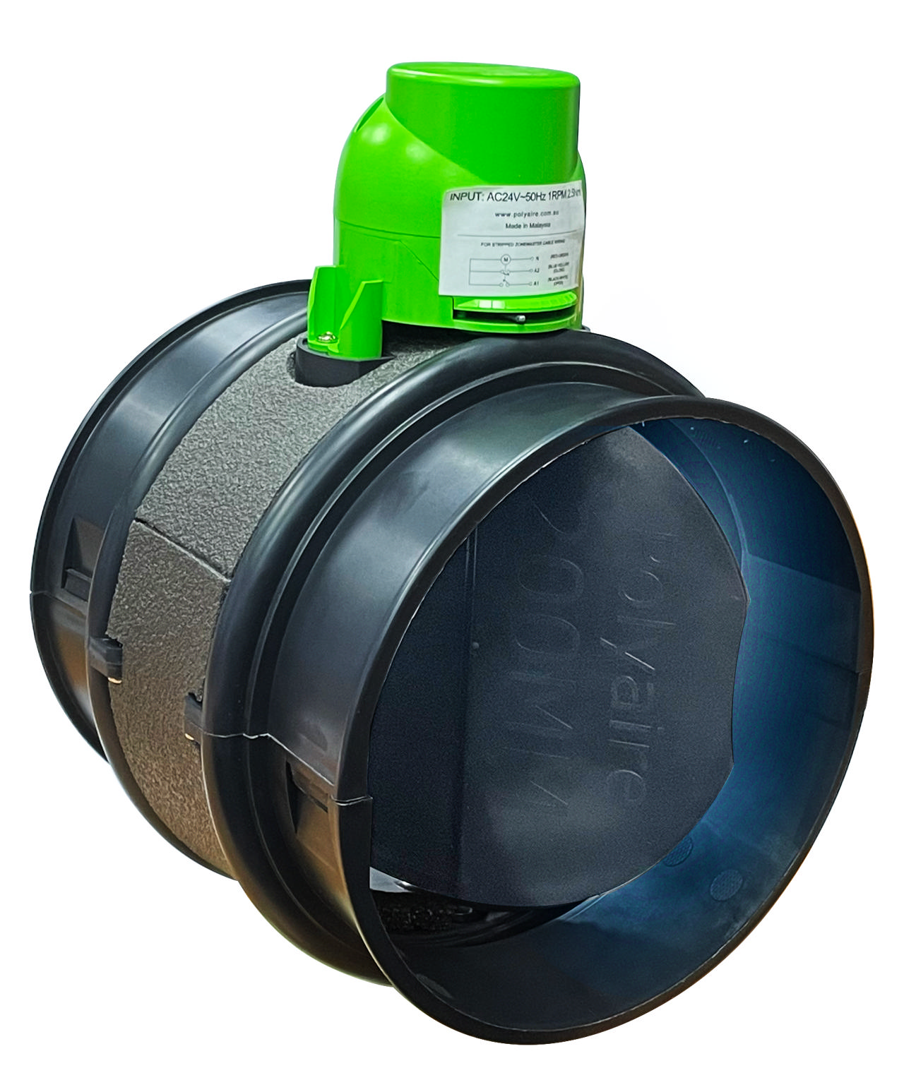 Motorised Damper Plastic 400mm 24V Plugin