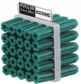 Green PVC Masonry Plug 38mm 