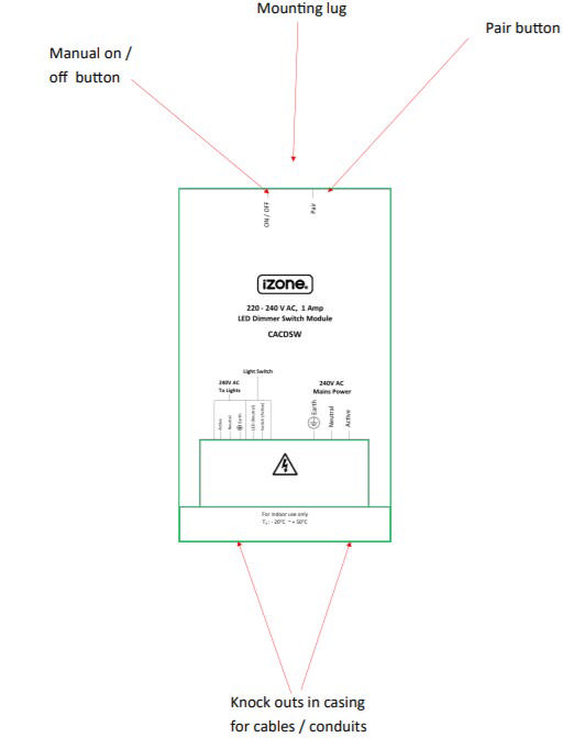 240V 1 AMP LED Dimmer